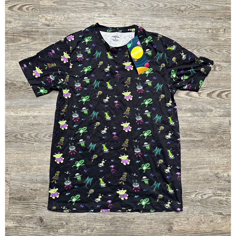 Svaha USA Alien UFO Space Graphic T-Shirt Size Small Organic Cotton NWT